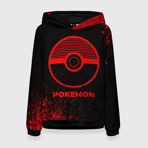 Женская толстовка Pokemon - red gradient / 3D-Черный – фото 1