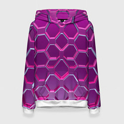 Толстовка-худи женская Розовый бронежилет, цвет: 3D-белый