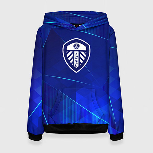 Женская толстовка Leeds United blue poly / 3D-Черный – фото 1
