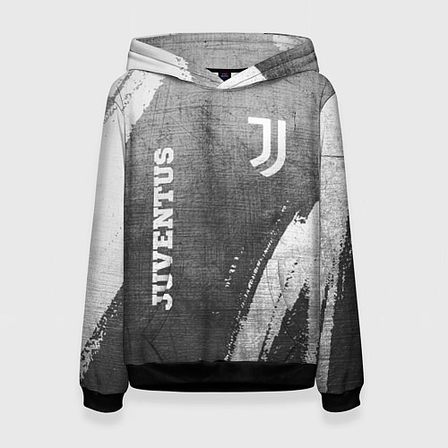 Женская толстовка Juventus - grey gradient вертикально / 3D-Черный – фото 1