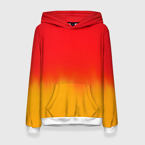 Женская толстовка Абстракция с красным и желтым / 3D-Белый – фото 1