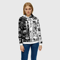 Толстовка-худи женская Monster energy логотипы игр, цвет: 3D-белый — фото 2