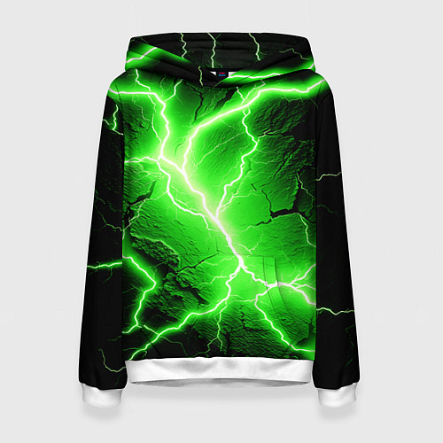 Женская толстовка Color green black / 3D-Белый – фото 1