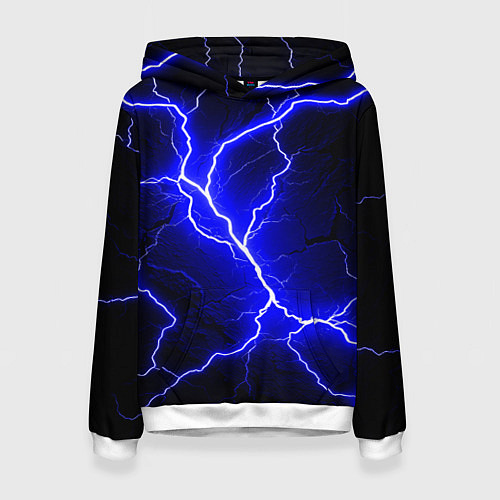 Женская толстовка Color blue black / 3D-Белый – фото 1