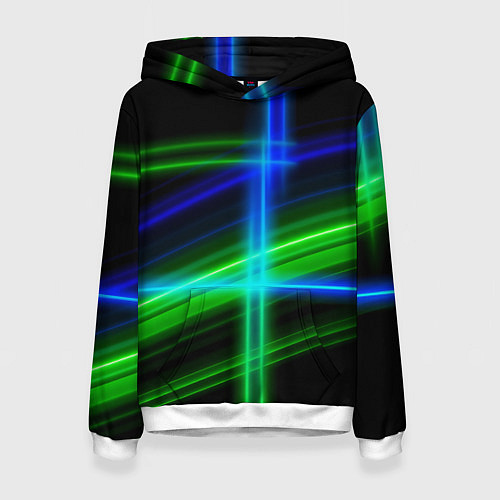 Женская толстовка Color blue black green / 3D-Белый – фото 1