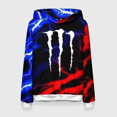 Женская толстовка Monster energy молнии неон / 3D-Белый – фото 1