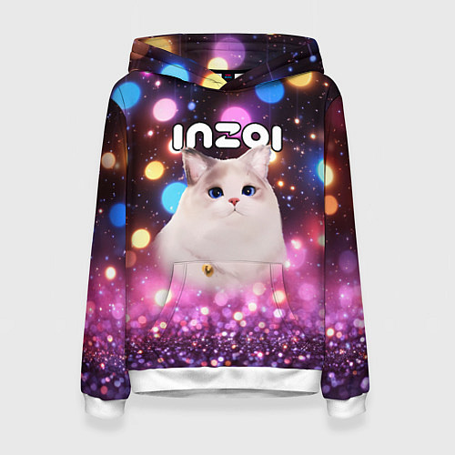 Женская толстовка Inzoi кошечка и логотип / 3D-Белый – фото 1
