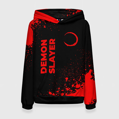Женская толстовка Demon Slayer - red gradient вертикально / 3D-Черный – фото 1