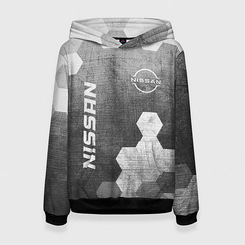 Женская толстовка Nissan - grey gradient вертикально / 3D-Черный – фото 1
