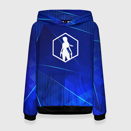 Женская толстовка Tomb Raider blue poly / 3D-Черный – фото 1