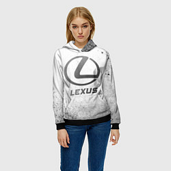 Толстовка-худи женская Lexus - white gradient, цвет: 3D-черный — фото 2