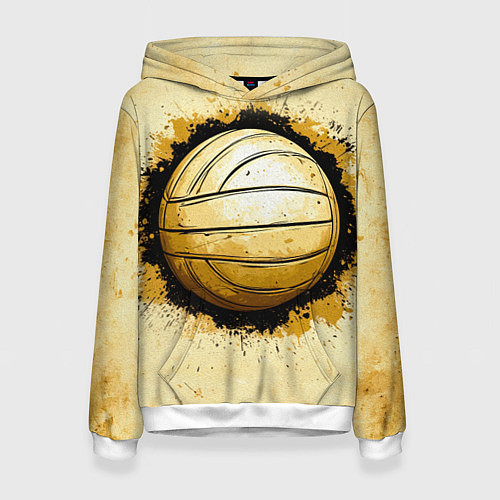 Женская толстовка Волейбольный мяч на бежевом / 3D-Белый – фото 1