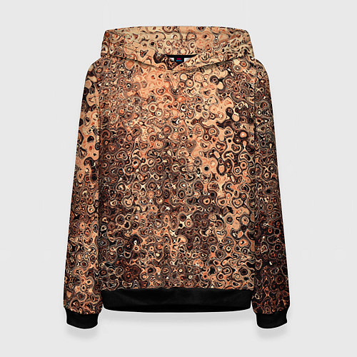 Женская толстовка Светлый коричневый абстрактная текстура / 3D-Черный – фото 1