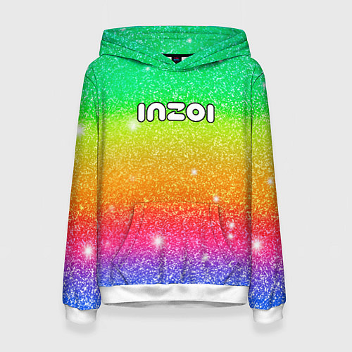 Женская толстовка Inzoi блестящий радужный фон / 3D-Белый – фото 1