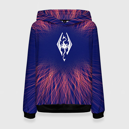 Женская толстовка Skyrim red energy / 3D-Черный – фото 1