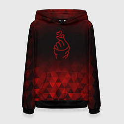Толстовка-худи женская K Pop red poly, цвет: 3D-черный