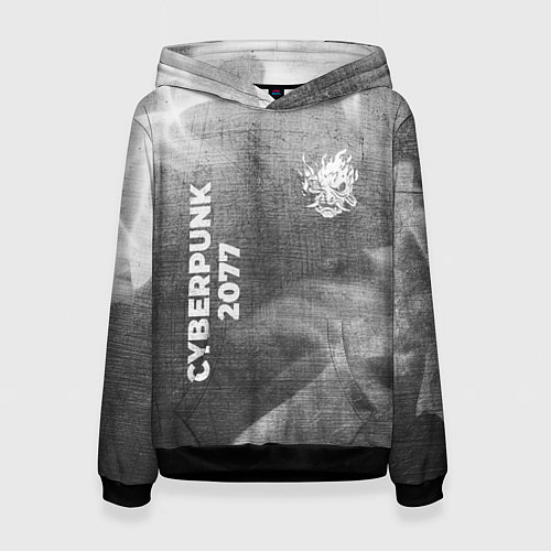 Женская толстовка Cyberpunk 2077 - grey gradient вертикально / 3D-Черный – фото 1