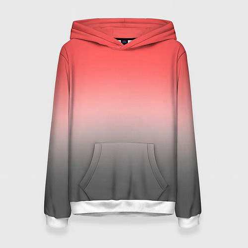 Женская толстовка Бледный красно-серый градиент / 3D-Белый – фото 1