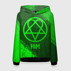 Толстовка-худи женская HIM - green gradient, цвет: 3D-черный