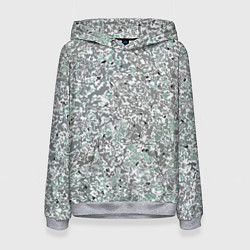 Толстовка-худи женская Перламутровый серо-голубой паттерн, цвет: 3D-меланж