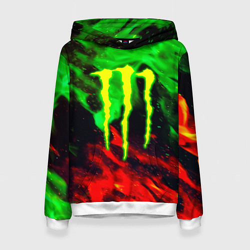 Женская толстовка Monster energy огонь лого / 3D-Белый – фото 1