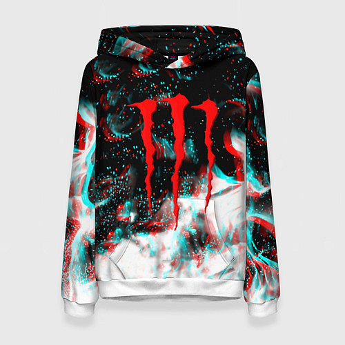 Женская толстовка Monster energy огонь глитч / 3D-Белый – фото 1