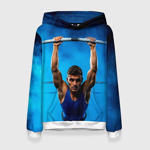 Женская толстовка Турникмен синий дым / 3D-Белый – фото 1