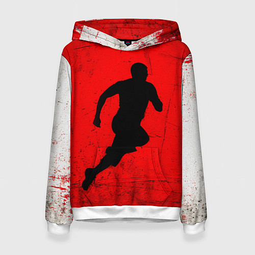 Женская толстовка Спринтер на красно белом / 3D-Белый – фото 1
