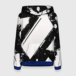 Толстовка-худи женская Color black white, цвет: 3D-синий