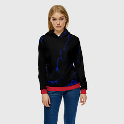 Толстовка-худи женская Color black blue, цвет: 3D-красный — фото 2