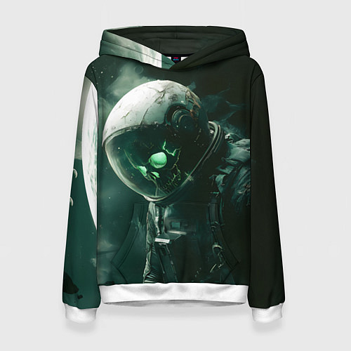 Женская толстовка Скелет космонавта в космосе / 3D-Белый – фото 1
