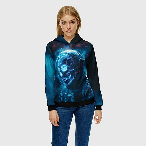 Женская толстовка Скелет американского космонавта / 3D-Черный – фото 3