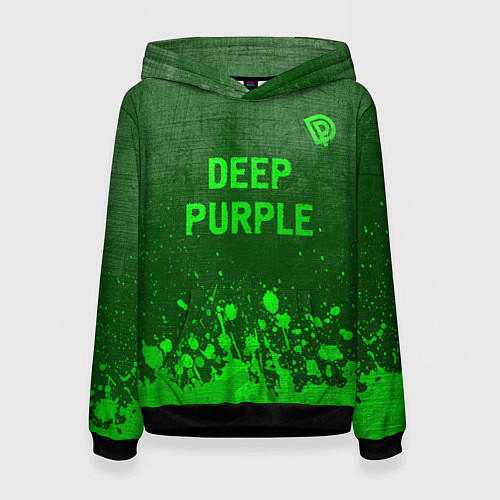 Женская толстовка Deep Purple - green gradient посередине / 3D-Черный – фото 1