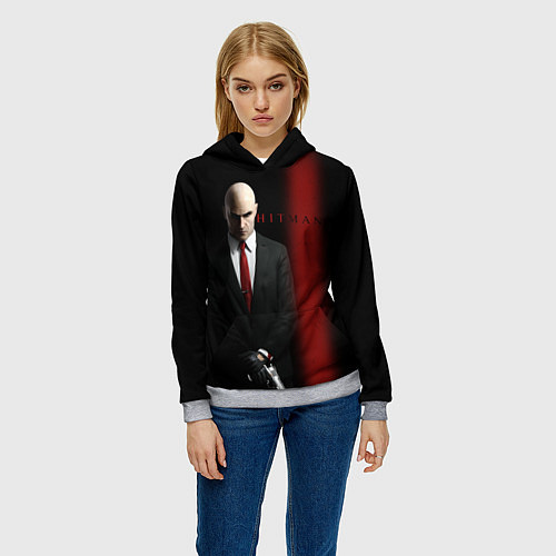 Женская толстовка Агент Hitman / 3D-Меланж – фото 3