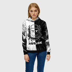 Толстовка-худи женская Роблокс персонаж, цвет: 3D-черный — фото 2
