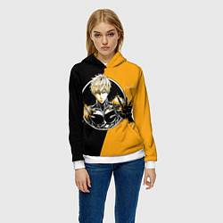 Толстовка-худи женская Генос целится, цвет: 3D-белый — фото 2