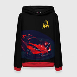 Толстовка-худи женская Lamborghini Diverso - motorsport, цвет: 3D-красный