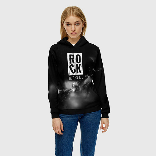 Женская толстовка Рок н ролл дым / 3D-Черный – фото 3