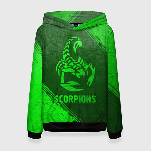 Женская толстовка Scorpions - green gradient / 3D-Черный – фото 1