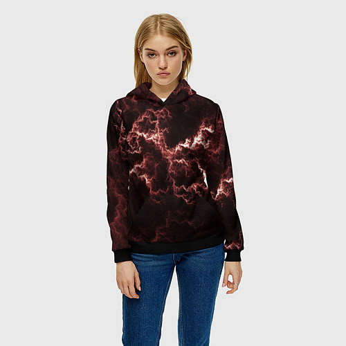 Женская толстовка Lightning red / 3D-Черный – фото 3