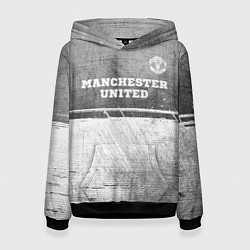 Толстовка-худи женская Manchester United - grey gradient посередине, цвет: 3D-черный