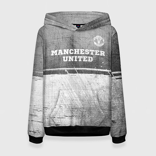 Женская толстовка Manchester United - grey gradient посередине / 3D-Черный – фото 1