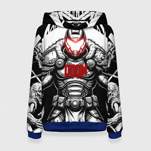 Женская толстовка Doom dark ages doom guy / 3D-Синий – фото 1