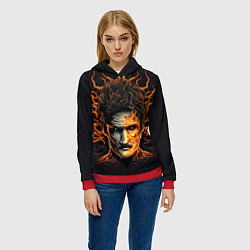 Толстовка-худи женская The last of us - зараженный Джоел, цвет: 3D-красный — фото 2