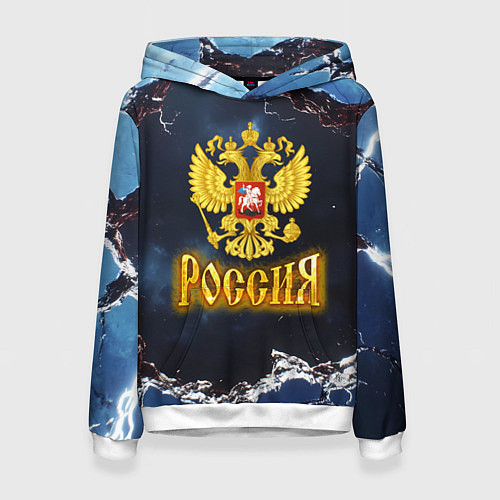 Женская толстовка Герб России в объемной стене / 3D-Белый – фото 1
