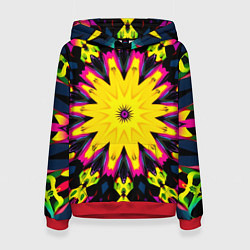Толстовка-худи женская Звездный калейдоскоп, цвет: 3D-красный