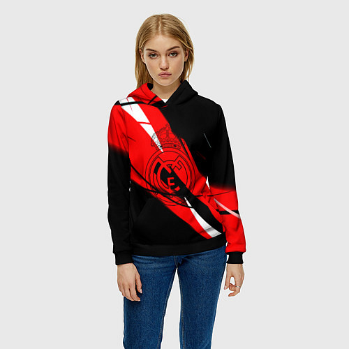 Женская толстовка Real Madrid текстура / 3D-Черный – фото 3