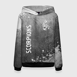 Толстовка-худи женская Scorpions - grey gradient вертикально, цвет: 3D-черный