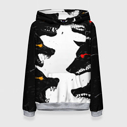 Женская толстовка Волки со светящимися глазами