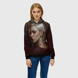 Толстовка-худи женская Девушка Error, цвет: 3D-черный — фото 2